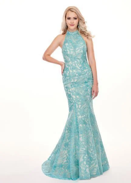 Crazy Price Slashing Rachel Allan Long Halter Mermaid Prom Dress 6496