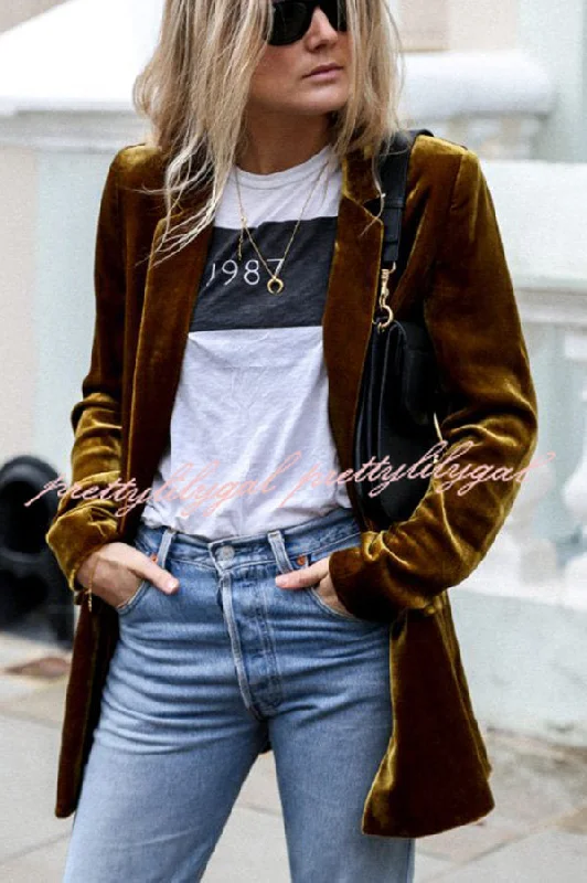 Browse Our Top Products Eye Catching Street Style Velvet Blazer