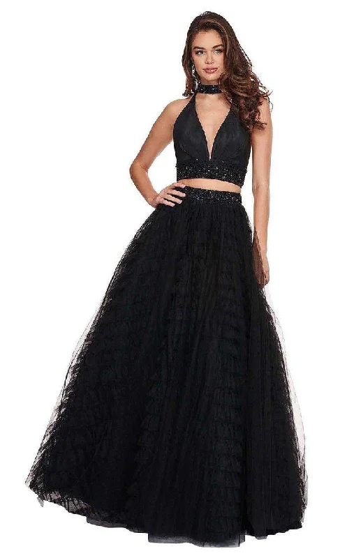 Women’s Trendy Outfits Rachel Allan Prom Long Halter Beaded Ball Gown 6524