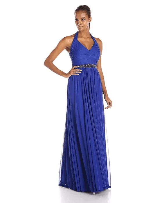 Flash Sale Event Adrianna Papell AP091907460 Long Formal Halter Neck Evening Gown