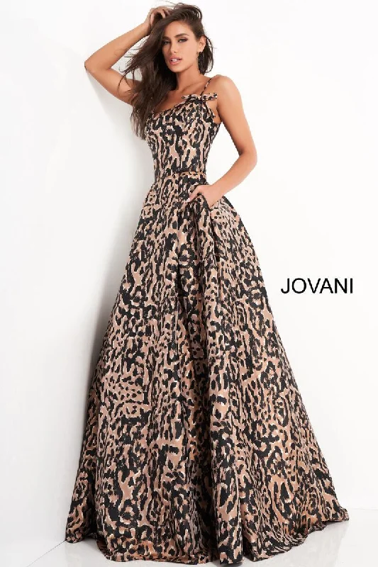 Seasonal Trends Jovani 03838 Long Spaghetti Strap Prom Gown