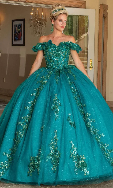 Elegant Women’s Clothing Online Dancing Queen 1766 - Ruffled Off-Shoulder Embellished Ballgown