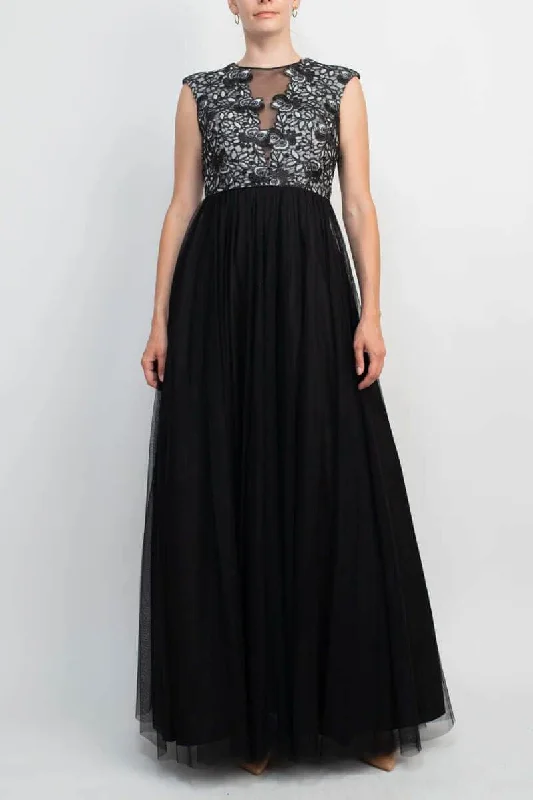 Boho Chic Fashion Aidan Mattox MD1E201984 - Embroidered Sleeveless Evening Gown