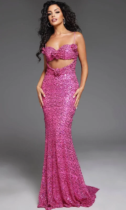 Versatile Women’s Fashion Jovani D5403 - Rosette Detail Mermaid Prom Gown