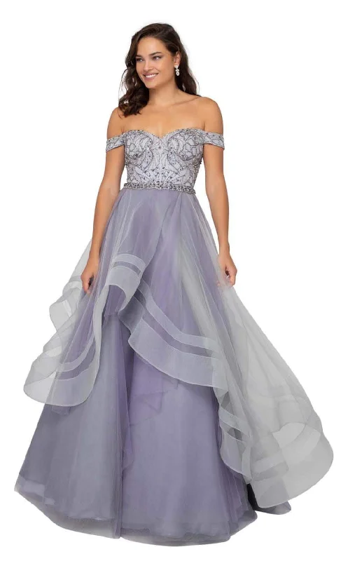 Top 10 Women's Online Clothing Stores Terani Couture - 1911P8501 Beaded Off-Shoulder Tulle Ballgown