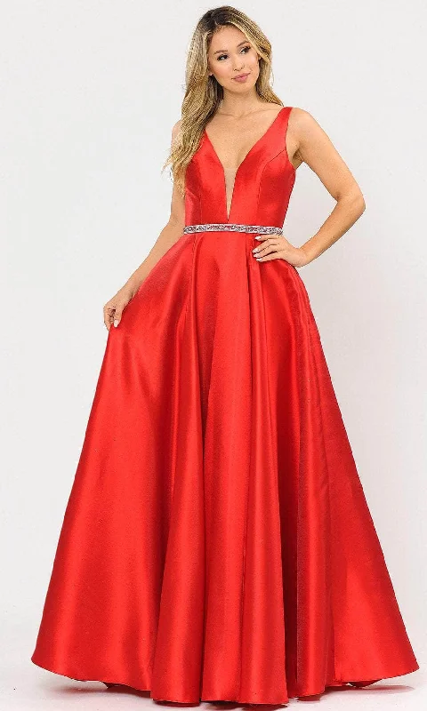 Clothing Sales Poly USA 8682 - Mikado Sleeveless A-Line Long Gown