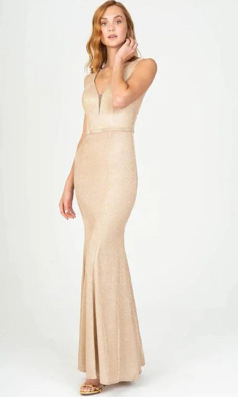 Woman Clothing Eureka Fashion 8987 - Shimmer Jersey Sleeveless Evening Gown