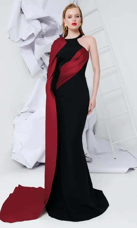 Best Online Women's Boutiques MNM Couture E0072 - One Shoulder Long Cape Evening Gown