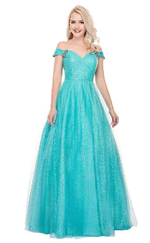 Chic Women’s Clothing for Work and Travel Rachel Allan Prom Long Off Shoulder Ball Gown 6530