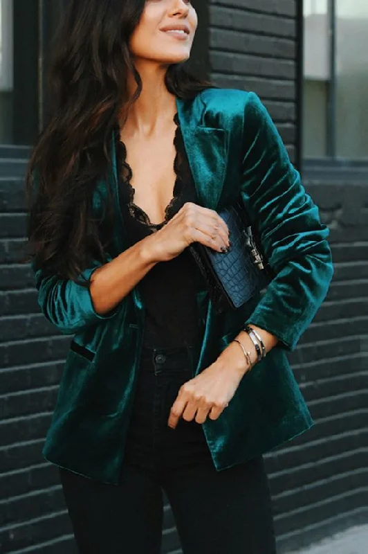 New Styles Just In Chic Influencer Velvet Blazer