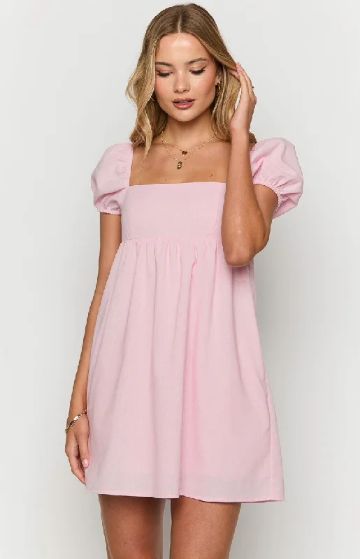 Casual Wear Radient Pink Mini Dress