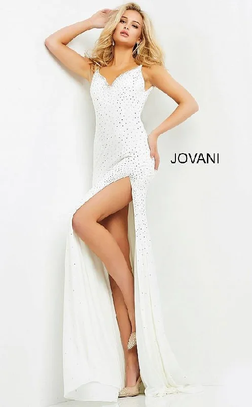 Fashion For Every Occasion Jovani 06216 High Slit Beaded Prom Long Dress