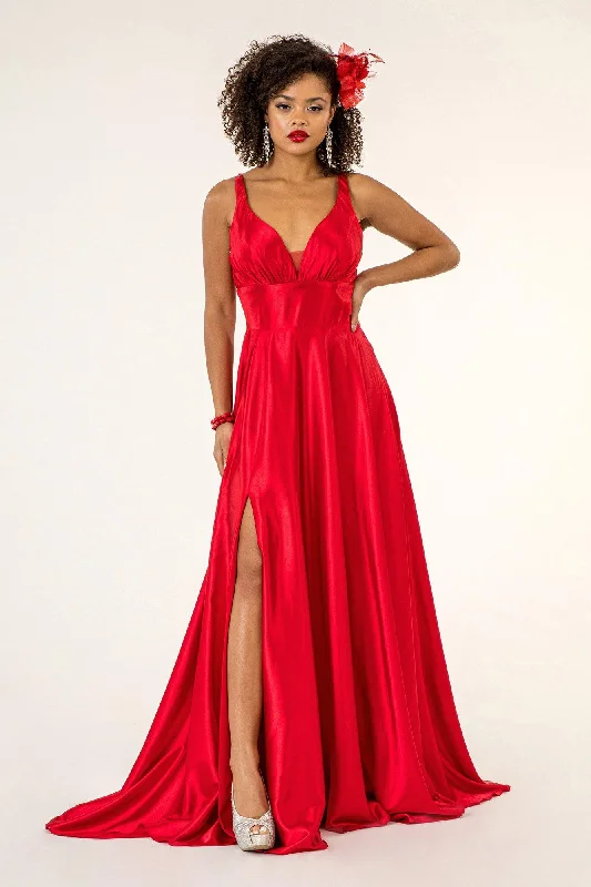 Sophisticated Outfits Sleeveless Red Long Prom Dress Sale