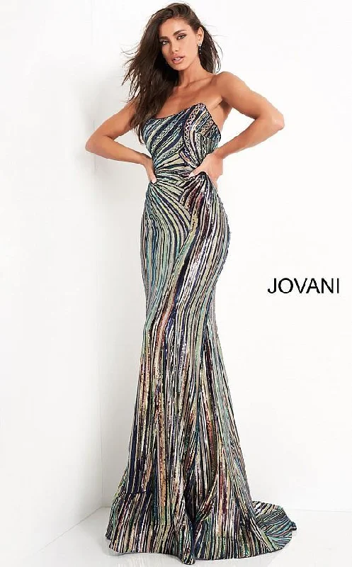 Stylish Basics Jovani 04810 Strapless Sequin Prom Dress