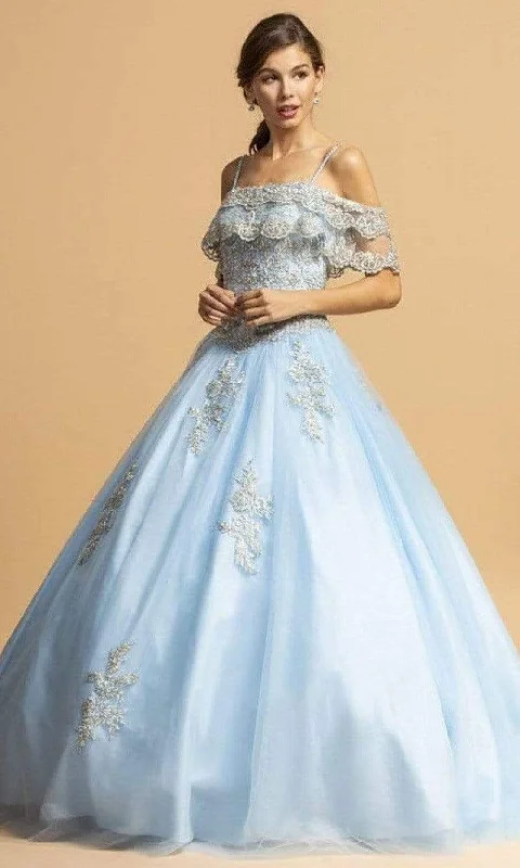 Special Offer Aspeed Design - L2132 Appliqued Off Shoulder Ball Gown