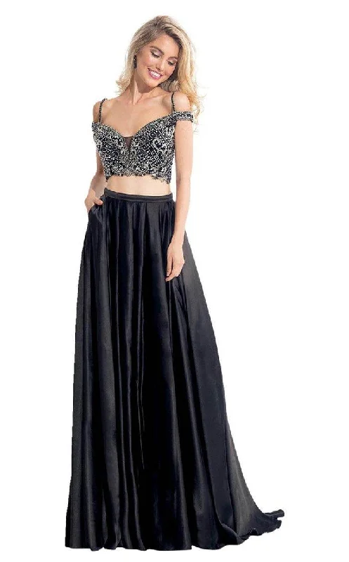 Bundle Offer Rachel Allan Long Two Piece Beaded Prom Dress 6020