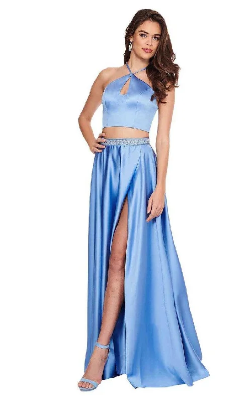 Luxury Women’s Clothing Rachel Allan Long Halter Two Piece Prom Dress 6483