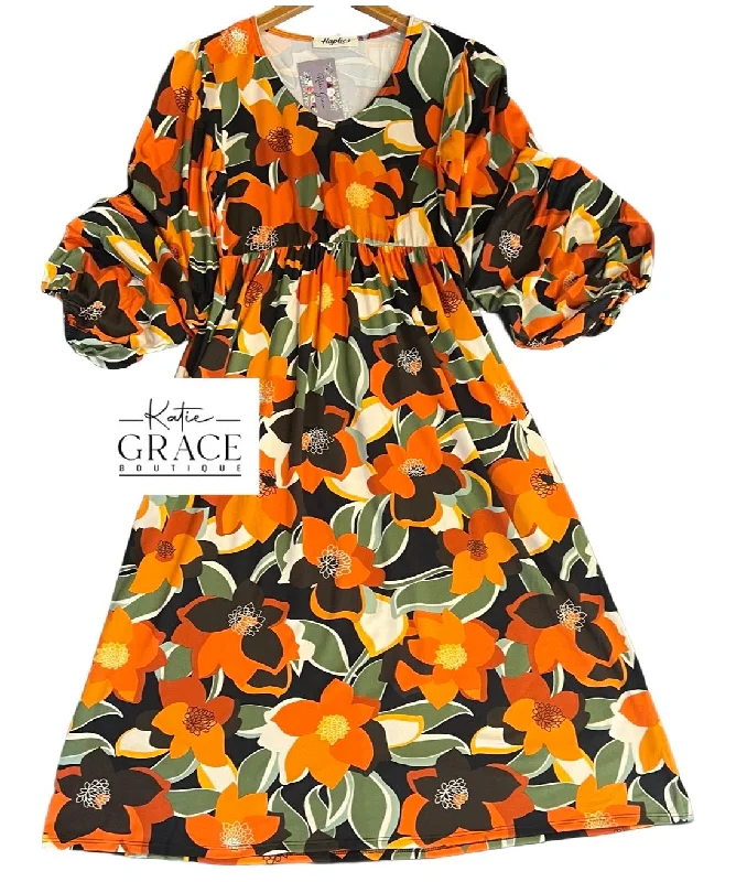 Fashion-forward Women’s Wear "Bloom" Floral Midi Dress