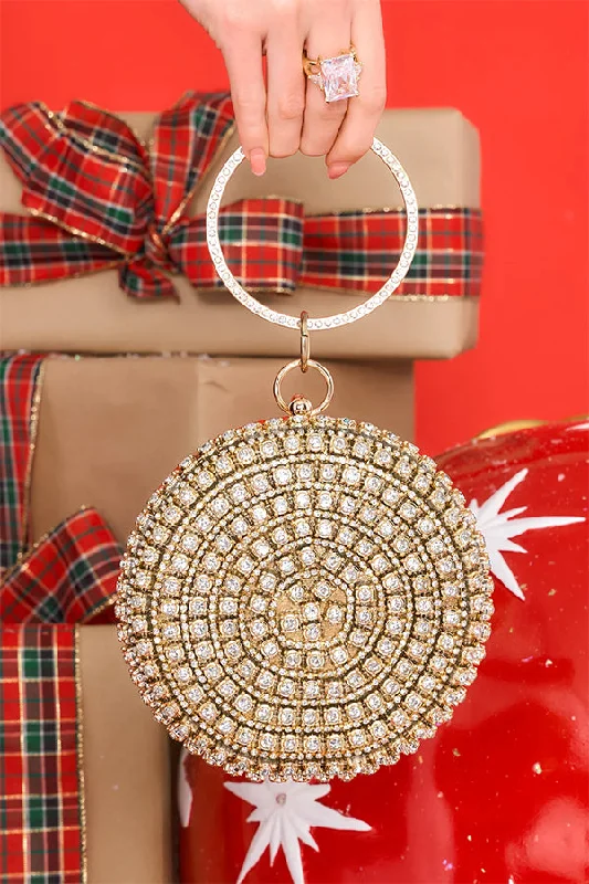 Comfortable Chic Distinctive Round Rhinestone Bag