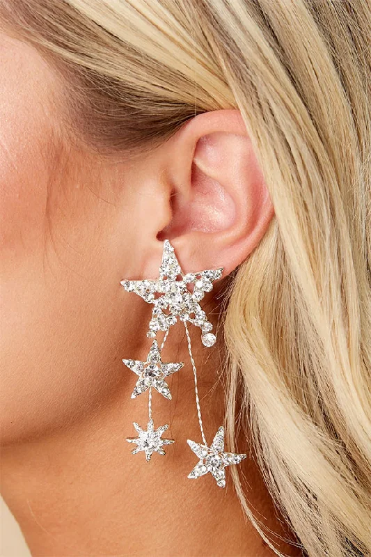 Style Your Wardrobe Shooting Star Silver Earrings