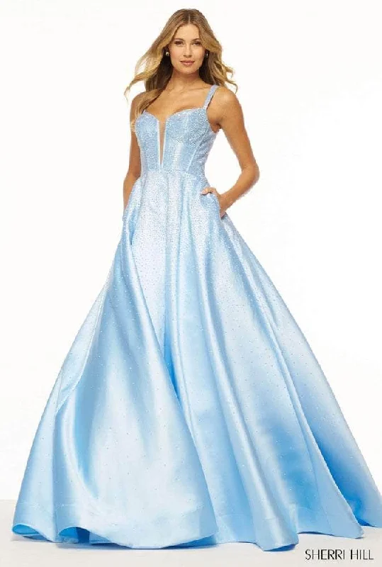 Limited Styles Sherri Hill 56106 - Plunging Neckline Beaded Ballgown