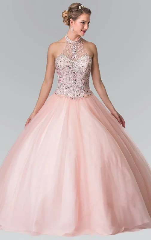 Stylish Women’s Clothes for Work and Play Elizabeth K - GL2308 Beaded Halter Neck Tulle Ballgown