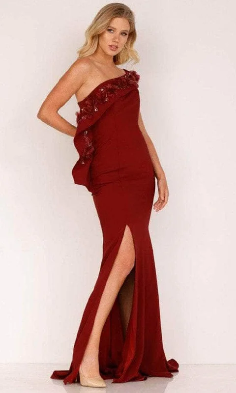 Valentine's Special Terani Couture 2021E2824 - Embellished Asymmetric Evening Gown