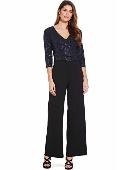 Sales Clothes Adrianna Papell AP1E206289 Long Formal Sequins Pant Suit