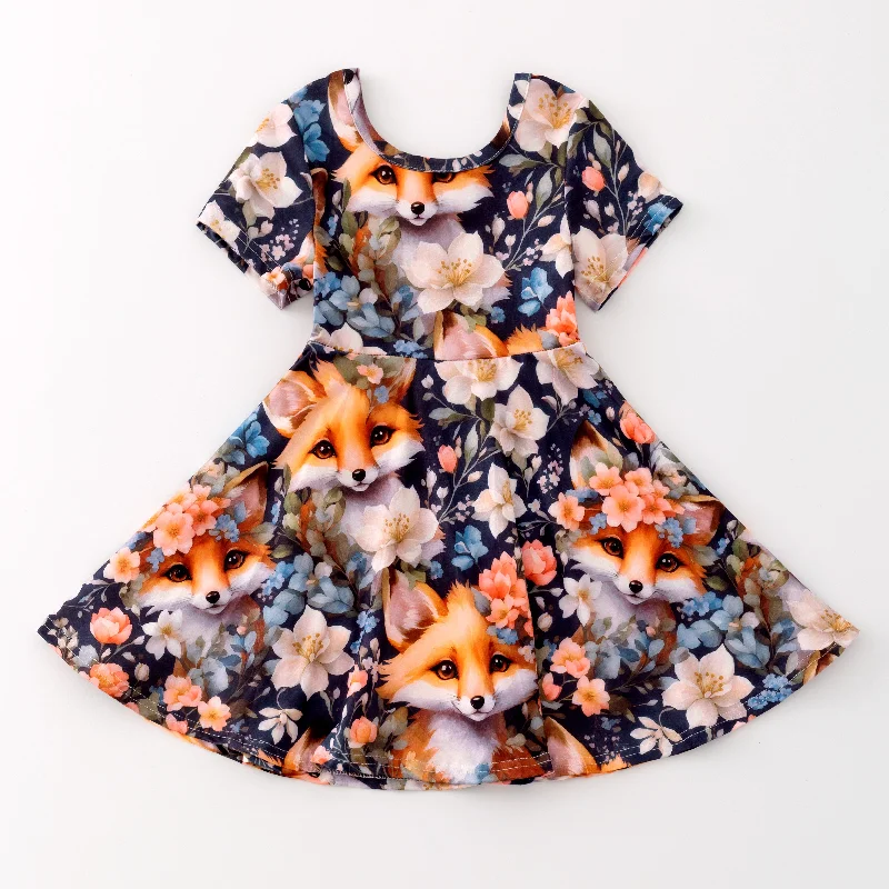 Limited Time Offer FLORAL FOX TWIRL DRESS