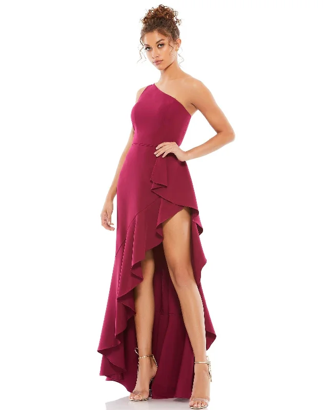 Daily Essentials Mac Duggal 49089 High Low One Shoulder Formal Dress