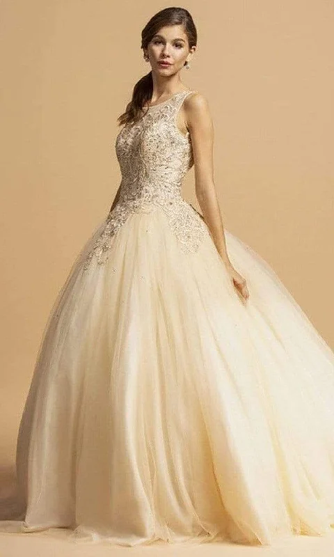 Limited Time Offer Aspeed Design - L2102 Illusion Jewel Ball Gown