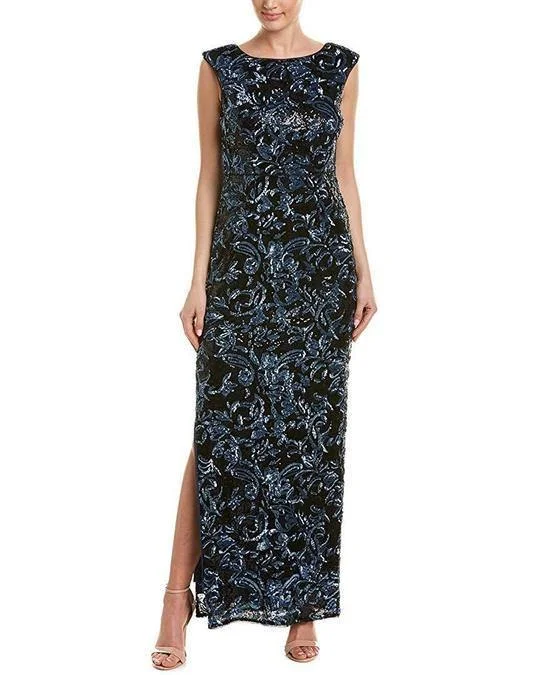 Online Boutiques Affordable Aidan by Aidan Mattox Long Formal Sequin Embellished Gown