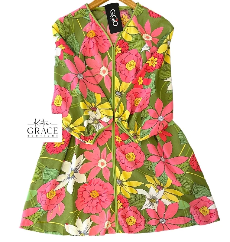 Latest Fashion for Women "Twiggy" Retro Floral Shift Dress