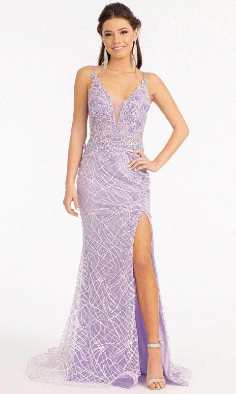 Affordable Women’s Clothing Sale Online GLS by Gloria GL3042 - Deep V-Neck Sleeveless Evening Gown