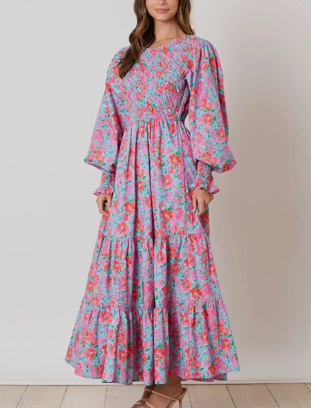 Comfortable Loungewear for Women Floral smocked maxi dress