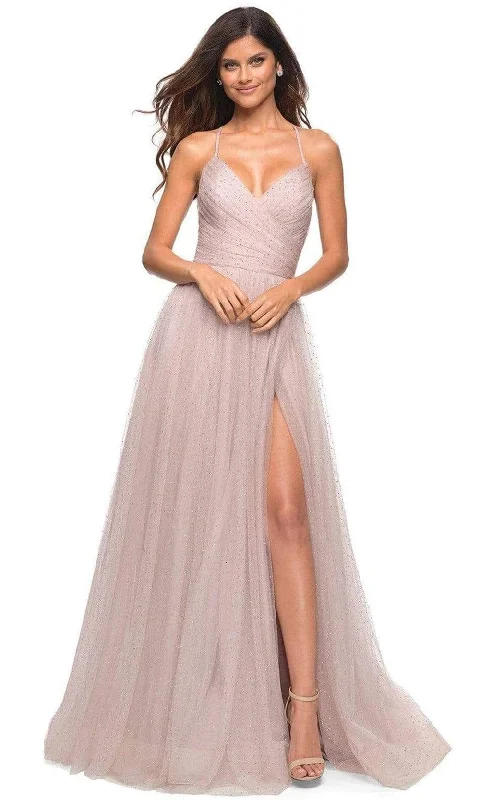 Fashion Sale La Femme - 30536 Beaded High Slit Ballgown