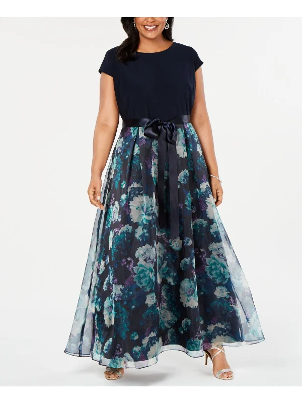 Style Streetwear 16W - slny navy floral ball gown