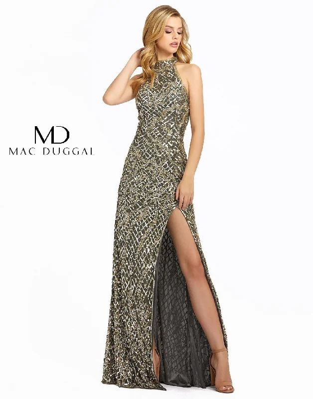 Vintage Style Clothing Sale Mac Duggal 4112 Prom Long Halter Evening Dress