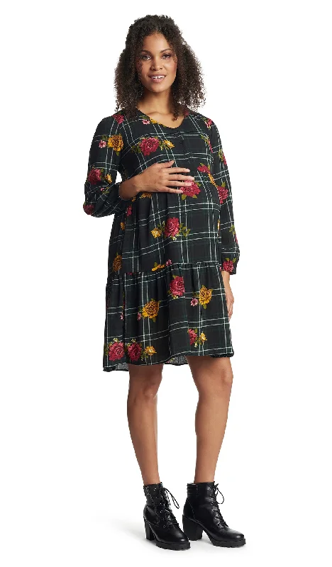 Feminine Dresses for Women in Bold Prints Tara Floral Plaid - Final Sale