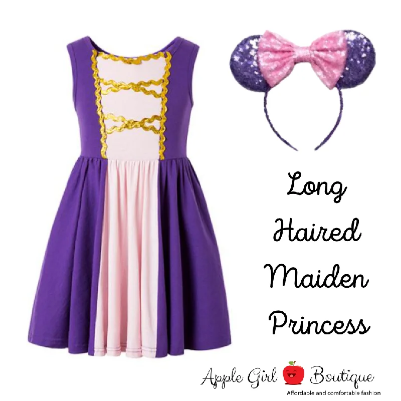 Exclusive Women’s Fashion Collection Long Haired Maiden Princess Dress and Ears for Girls