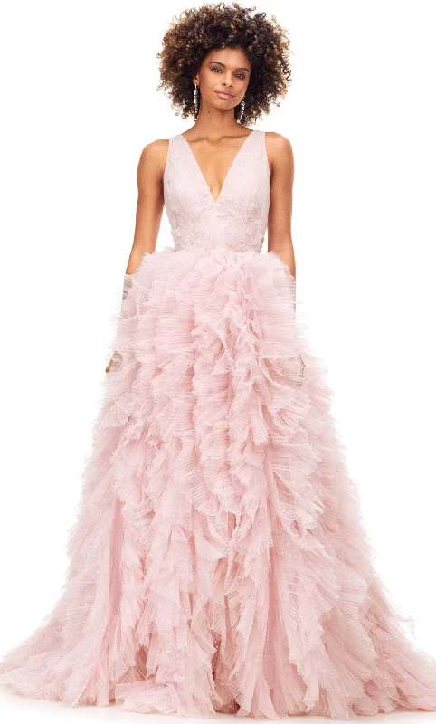 Chic Women’s Outfit Ideas Ashley Lauren 11233 - A-line Ruffled Voluminous Tulle Gown