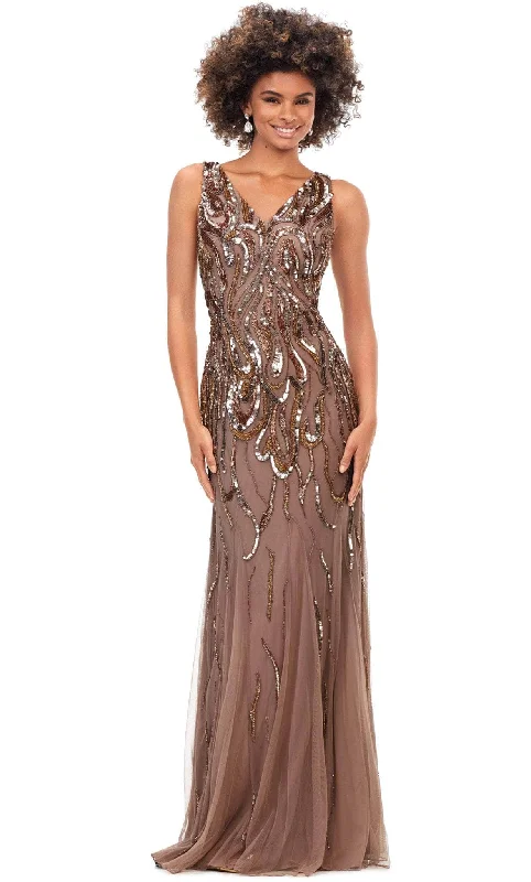 Premium Fashion Ashley Lauren 11204 - Sequin Embellished V-Neck Evening Gown