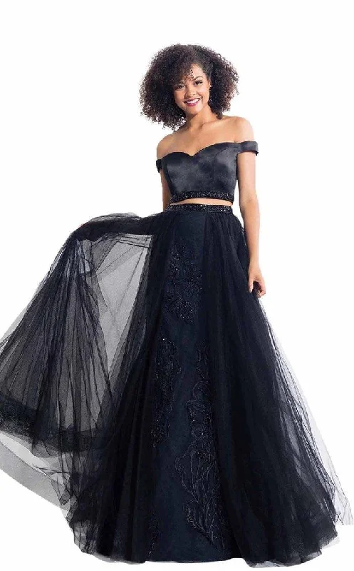 Top 10 Women's Online Clothing Stores Rachel Allan Prom Two Piece Long Formal Dress 6198