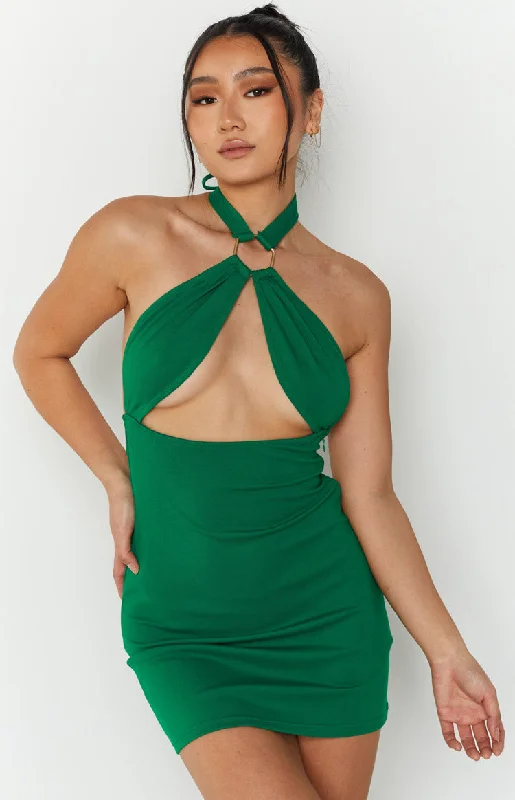 Everyday Fashion Armelle Green Halter Neck Mini Dress