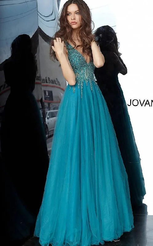 Stylish Statements Jovani 54873 Long Prom High Slit Sleeveless Dress