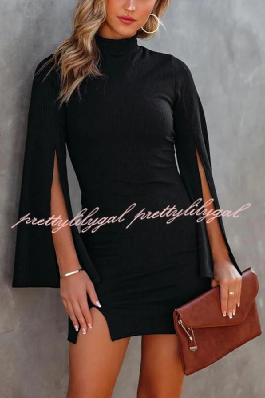 Women’s Formal Wear Must Be Love Bell Sleeve Knit Bodycon Dress