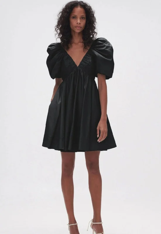 Sophisticated Style Gabrielle Plunge Mini Dress - Black