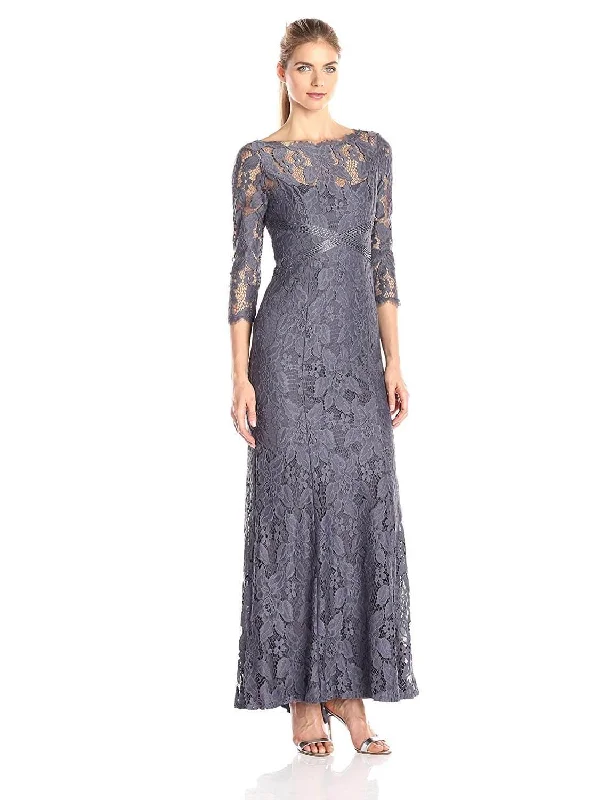 Evening Looks Adrianna Papell AP081915120 Long Formal Beaded Floral Lace Dress