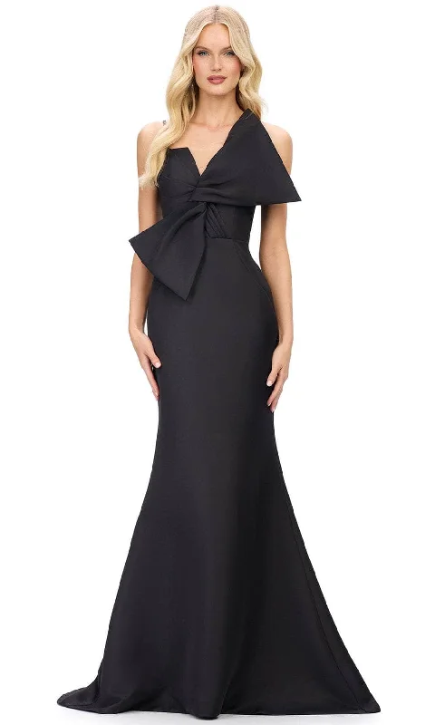 Luxury Fashion Ashley Lauren 11702 - Oversized Bow Mermaid Evening Gown