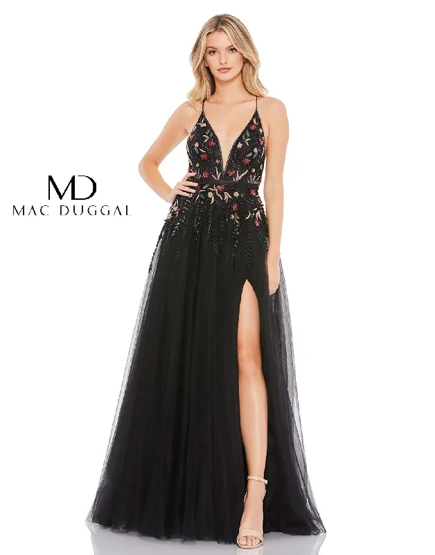 Trendsetting Threads Mac Duggal 11193 Long Spaghetti Strap Prom Dress